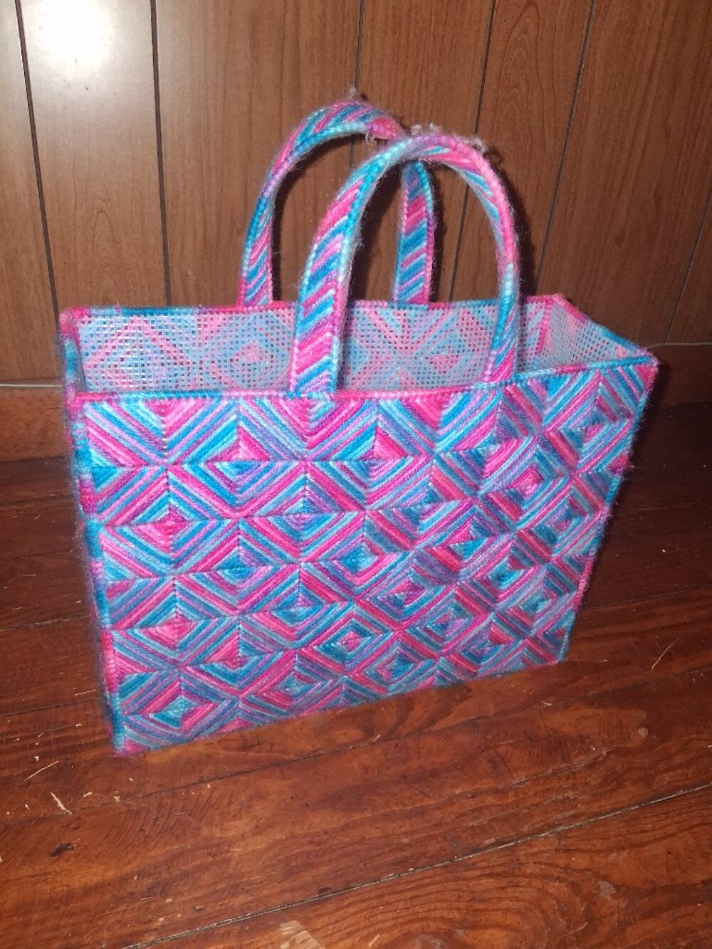 Hand-stitched tote bag